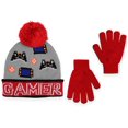 thumbnail image 1 of Ensemble Bonnet et Gants en Tricot Extensible Doux pour Garçons, 1 of 1