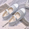 thumbnail image 4 of Fesfesfes Princess Style Comfortable Low Heel Dress Footwear for Girls,Cute Crystal Bow Dress Shoes with Pearl Details for Holiday and Wedding Events(Silver#3,6-6.5 Years), 4 of 6