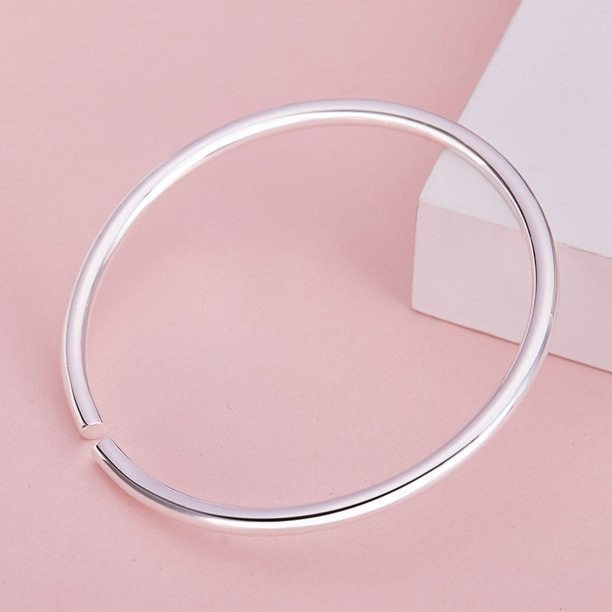 Pulseras abiertas simples brillantes de Plata de Ley 925, brazaletes para mujer, joyería de calidad de lujo a la moda, venta al por mayor GaaBou