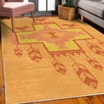 thumbnail image 3 of Tribal Decorative Rug, Hand Drawn Dreamcathcher Folkloric Birds Image Ethnic Ikat Design, Quality Carpet for Bedroom Dorm and Living Room, 6 Sizes, Peach Rust, by Ambesonne, 3 of 4