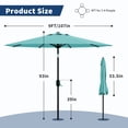 thumbnail image 2 of 9FT Outdoor Patio Umbrella with Double-Layer Vented Canopy, UPF 50+ UV Protection, 8-Rib Steel Frame, Crank & Tilt Mechanism, Detachable Pole, Backyard, Deck, or Poolside, 2 of 7