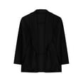 thumbnail image 6 of BSDJILFG Plus Size Boyfriend Blazer,3/4 Sleeve Lightweight Oversized Cardigan,XL-5XL Seamless Open Front Ruffle Swing Duster Jackets, 6 of 8