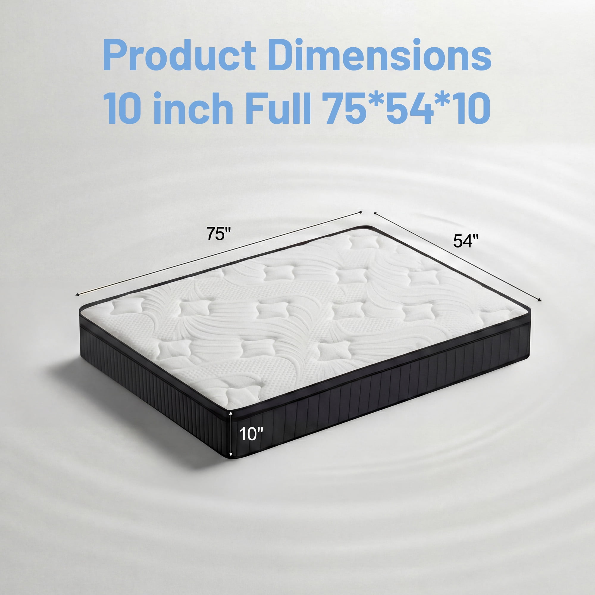 White 10 inch Full Size,Ergonomic Design,Mattress Memory Foam Pocket Spring,Hybrid Mattress, Medium Firmness, Lumbar Support,Pressure Relief,Best Choice for Family Happiness,Bed Mattress in a Box
