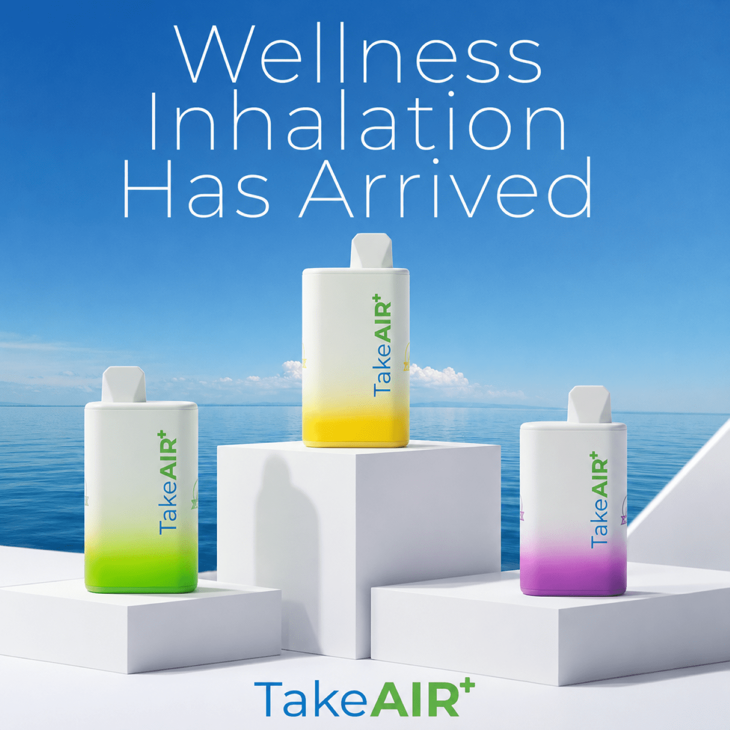 TakeAIR+ Nicotine-Free Diffuser Over 4K Puffs, All Natural, Smokeless Inhaler, Lemon