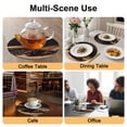 thumbnail image 7 of Coffee Beans Round Placemats Set of 6 Vintage Wooden Spoon Dark Brown Cafe Bean Place Mats Indoor Woven Table Mats Washable Heat-Resistance Braided Dining Table Placemats for Kitchen Party 15 Inch, 7 of 7