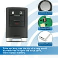 thumbnail image 4 of 3 Button Car Keyless Entry Remote Control Smart Fob NBG009768T for Cadillac SRX 2010-2013 315MHz PCF7952 Chip, 4 of 7