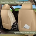 thumbnail image 3 of LAONNVIR Front Car Seat Cover Fit for Lexus NX 2007-2025 Front Set Leather Seat Cushion Airbag Compatible Automative Seat Cover Protector Beige&Brown,2PCS Front, 3 of 8