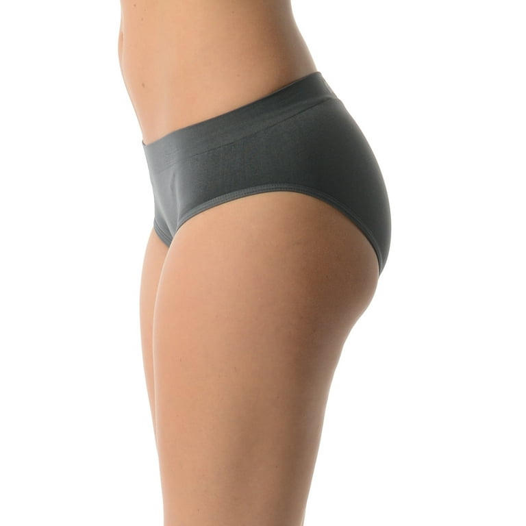 Balanced Tech Women's Seamless Bikini Panties 6-Pack - Black/Nude