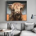 thumbnail image 3 of Cuadro de vaca de las tierras altas de una pieza impreso en lienzo, carteles de animales, imagen artística de pared para sala de estar, decoración moderna del hogar sin marco, 3 of 5