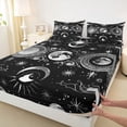 thumbnail image 3 of Homewish Boho Sun Moon Bed Sheets,Bohemain Tribal King Sheets,White Black Sheet Set For Kids,Ultra Soft Home Decor,4 Pieces, 3 of 7