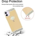 thumbnail image 5 of GoldCherry for iPhone 12 Mini 2020 Released 5.4" Case,Diamond Mirror Glitter Case with Bling Crystal Rhinestone Ring Holder Finger Grip Stand Kickstand Case for Apple iPhone 12 Mini(Gold), 5 of 7