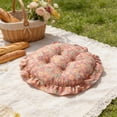 thumbnail image 5 of Wozhuo Round Lace Cushion 40cm Velvet Office Ottoman Mat with Strap for Chair Floor Outdoor, 5 of 6