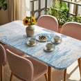 thumbnail image 3 of Blue Turtle Coastal Table Cloths for 4 Foot Rectangle Tables, Coral Summer Beach Nautical Ocean Blue Patio Waterproof Elastic Fitted Tablecloths, Washable Rectangular Table Cover for Camping, 3 of 8