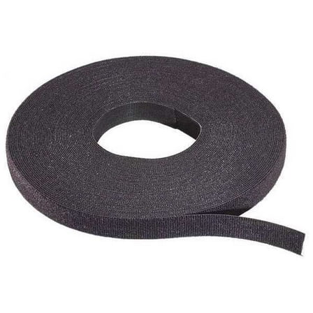 Rip-Tie Hook-and-Loop Cable Tie Roll,75 ft,Black W-75-HRL-BK