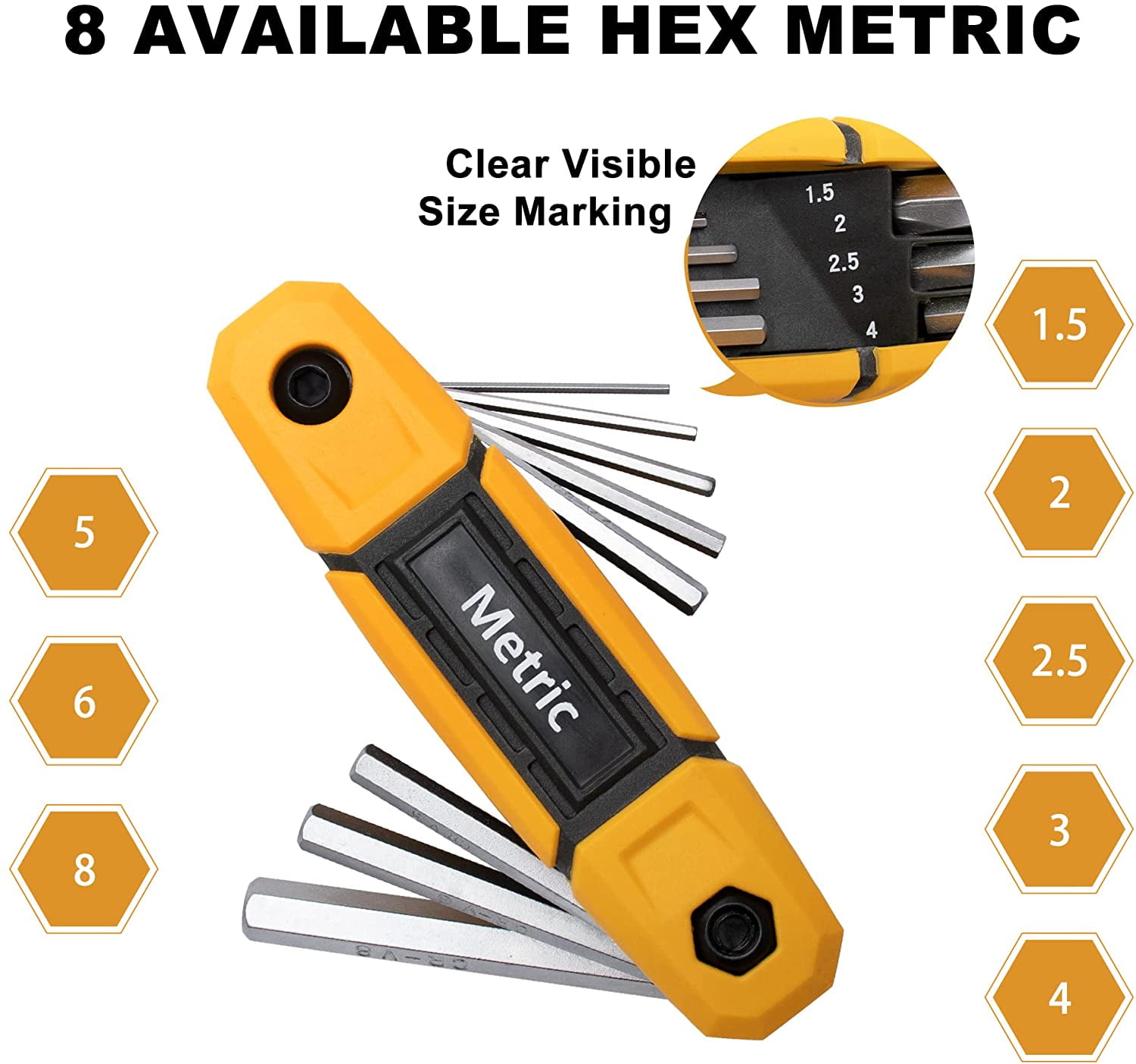 17pcs Folding Allen Wrench Set | Metric & Standard SAE - Key Tool 2 Pack Portable Hex for Basic Home Repair and General Applications