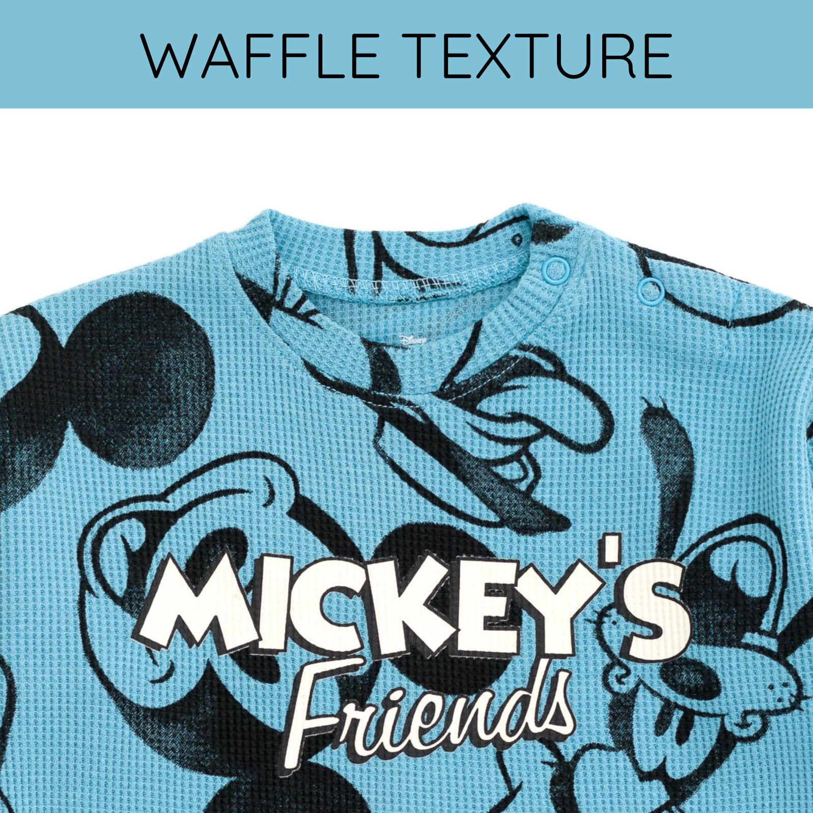 Disney Mickey Mouse Goofy Donald Duck Waffle Knit Drop Shoulder Sweatshirt and Jogger Pants Set Newborn to Toddler