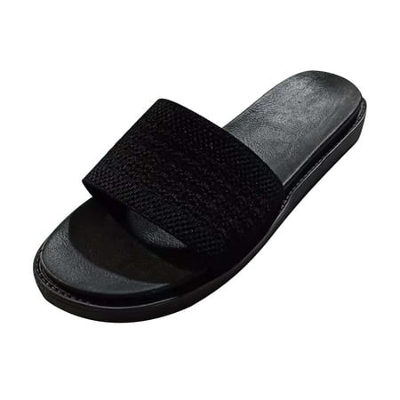 

Womens Summer Fashion Slippers Round-head Solid Color Slippers Casual Mesh Home Slippers