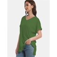 thumbnail image 6 of Women's Tshirts Casual V Neck Short Sleeve Loose Summer Tunic Tops, 6 of 6