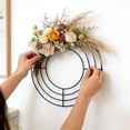 thumbnail image 5 of Metal Wreath Frame Form 8 Inch Dark Round Wire Wreath Rings Wire Garland Frame for Wedding New Year Party Home Decor DIY Crafts Supplies and Holiday Decorations for Valentine’s Day Easter Fall Decor, 5 of 6