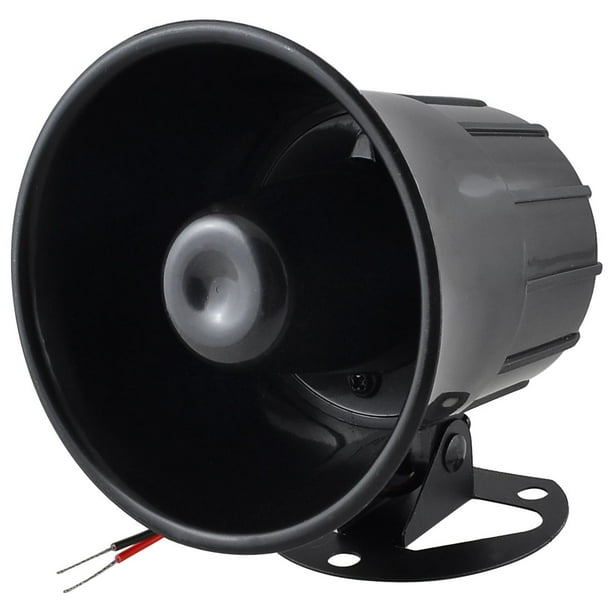 Unique Bargains Black Loud Universal Car Security Alarm Siren Horn DC
