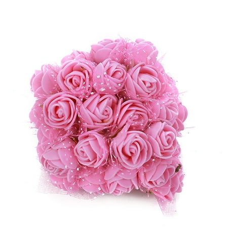 Foam Flowers -144pcs Colourfast Foam Artificial Rose Flowers Wedding Bride Bouquet Party Decor Valentine's Day Decoration（Mini (Best Roses For Valentines Day)