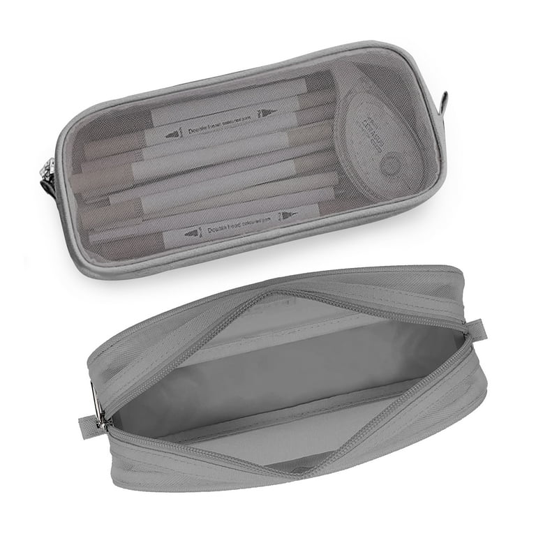 Pencil Case Pen Bag, Handheld Pencil Holder Pouch Pen Organizer Students  Stationery Pouch - grey 