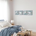 thumbnail image 4 of Dandelion Canvas Wall Art Bathroom Blue and White Grey Decor Flower Picture Painting Prints Vintage Farmhouse Bedroom Decorations, 4 of 5