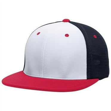 Pacific Headwear Premium M2 Performance Trucker Flexfit Cap Es341 White/Black/Royal S/M