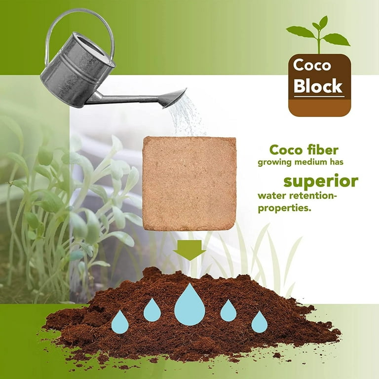 Stock Your Home Coconut Coir (10 lb), Organic Coco Coir for Plants,  Expandable Coco Coir Brick for Soils, Mulches & Planting Media, Peat Moss