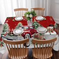 thumbnail image 3 of Red Christmas Table Cloth Waterproof Tablecloths, Snowman Truck Xmas Tree Ball Snowflake Winter Tablecloth Dining Table Cover for Kitchen Party Tabletop Outdoor, Rectangle Tablecloth 60x102 Inch, 3 of 9