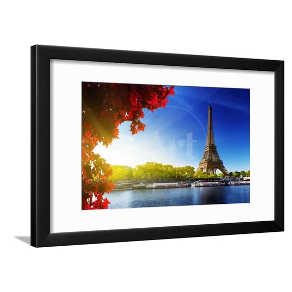 Seine in Paris with Eiffel Tower in Autumn Time Framed Print Wall Art by Iakov Kalinin Sold by Art.Com