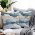 thumbnail image 2 of Abstract Cloud Effect Outdoor Pillow Covers Pack of 2 Golden Green Marble Texture Waterproof Throw Pillow Covers Decorative Cushion Cases for Patio Garden Tent Balcony Couch 24x24 inch, 2 of 8