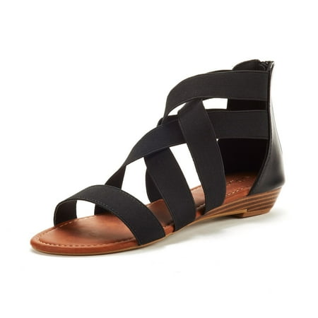 

Dream Pairs Women s Elastic Classic Gladiator Ankle Strap Low Wedges Flat Sandals Elastica8