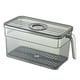 thumbnail image 1 of Caja de almacenamiento para refrigerador, caja organizadora para guardar alimentos con asa, material transparente verde, 1 of 5