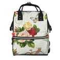 thumbnail image 1 of Fotbe Vintage Bike Flower Butterfly Mochila Maternidad - Lona de Sarga Impermeable, Mochila de Pañales de Gran Capacidad con Múltiples Bolsillos y Correas Ajustables, 1 of 6
