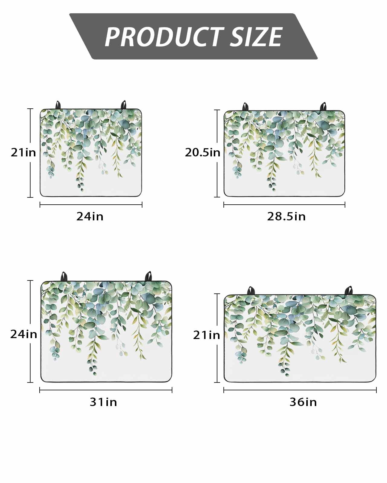 Stove Top Covers for Electric Stove, Eucalyptus Green Glass Stovetop Cover Protector, Gradient Leaves Retro Watercolor Plant Induction Cooktop Protector Oven Mat for Kitchen Countertop 24"x21"
