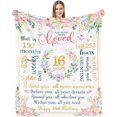 thumbnail image 1 of LHSHID 100th Birthday Gifts for Women 100th Birthday Decorations Gifts for 100th Birthday Happy 100th Birthday Gifts Best 100th Birthday Gift Ideas 100 Year Old Gifts for Mom Grandma Blanket 50x60in, 1 of 6