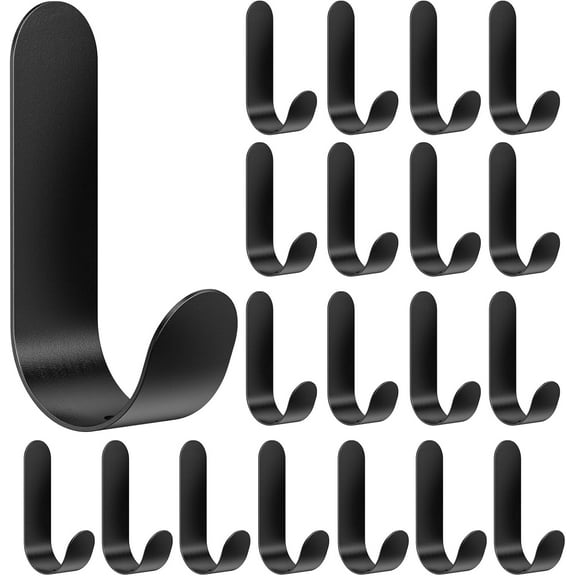 20 PCS Adhesive Towel Hooks Heavy Duty Stainless Steel Waterproof Oilproof Rustproof for Bathroom, Kitchen, Living Room