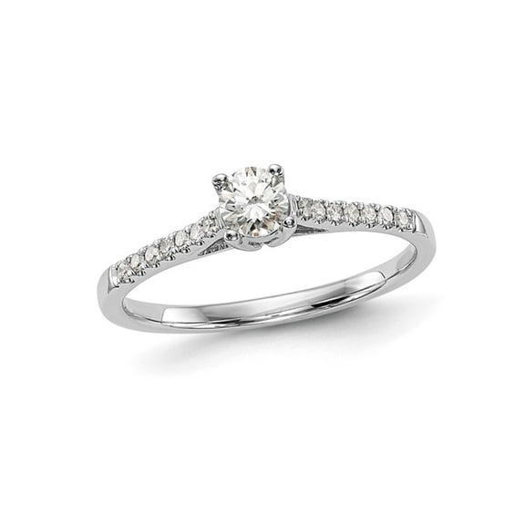 1/6 Carat (Ctw G-H-I, SI1-SI2) Lab-Grown Diamond Promise Ring in 14K White Gold for Women