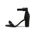 thumbnail image 6 of BLISSFUL STEP Women's Bow Block Heels Ankle Strap Sandals Black 7, 6 of 6