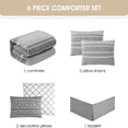 thumbnail image 4 of Nanshing  Athena 6 Piece Contemporary Geometric Comforter Set Grey - Queen, 4 of 5