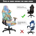thumbnail image 6 of Jiueut Sea Turtle Plumeria Print Gaming Chair Cover with Armrest Covers, Stretchable Computer Chair Cover Anti-Dust High Back Chair Slipcover with Elastic Band, 6 of 7