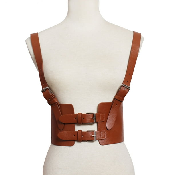Body Chest Harness for Women Steampunk Vintage Belt Waist Cincher Wide  Corset Vest 