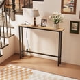 thumbnail image 2 of 39" Console Table with Power Outlet, 5.9" Narrow Sofa Table, Oak | Entryway Table with Charging Station & 4.9 Ft Extension Cord & Adjustable Feet, behind Couch Table for Living Room, Hallway, 2 of 7