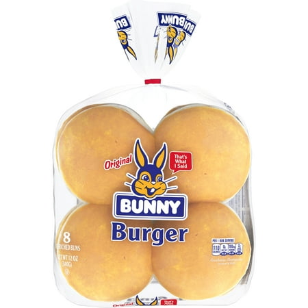 Bunny White Burger Buns, 12 oz, 8 Count
