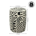 thumbnail image 5 of JONATHAN Y Rafi 17.75" MidCentury Modern Geometric Drum Garden Stool, Black/Cream, 5 of 10