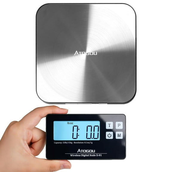 Food Scale, 33 lbs Wireless Kitchen Scale with Remote Display, 1g/0.1oz Accurate Scale, Food Grade 304 Stainless Steel, Magnetic, Digital Scale for Cooking, Baking