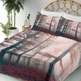 thumbnail image 4 of Ambesonne Forest Fitted & Top Sheet Set with Shams, Autumn Fall Nature Woods, Brown Grey and Red, 4 of 7