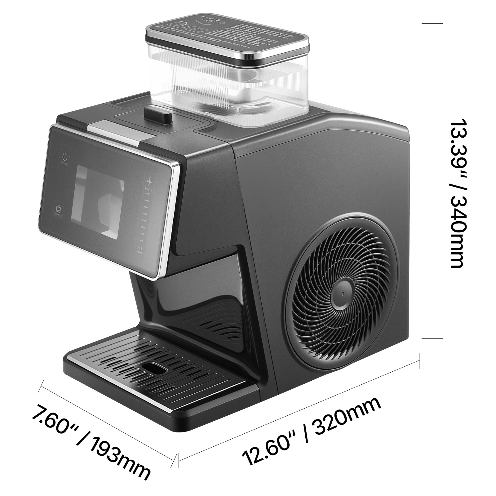 KFFKFF Snowflake Ice Maker, 44LBS/24H Ice Machine, Stainless Steel Ice Shaver with 0.2 Gal Tank, Quick 60-Second Pre-Cooling, Ideal for Home Use & Small Events