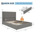 thumbnail image 2 of Queen Size Upholstered Platform Bed Frame with Storage Drawers, Corduroy Wingback with Tufted Headboard and Footboard, No Box Spring Needed, Grey, 2 of 8